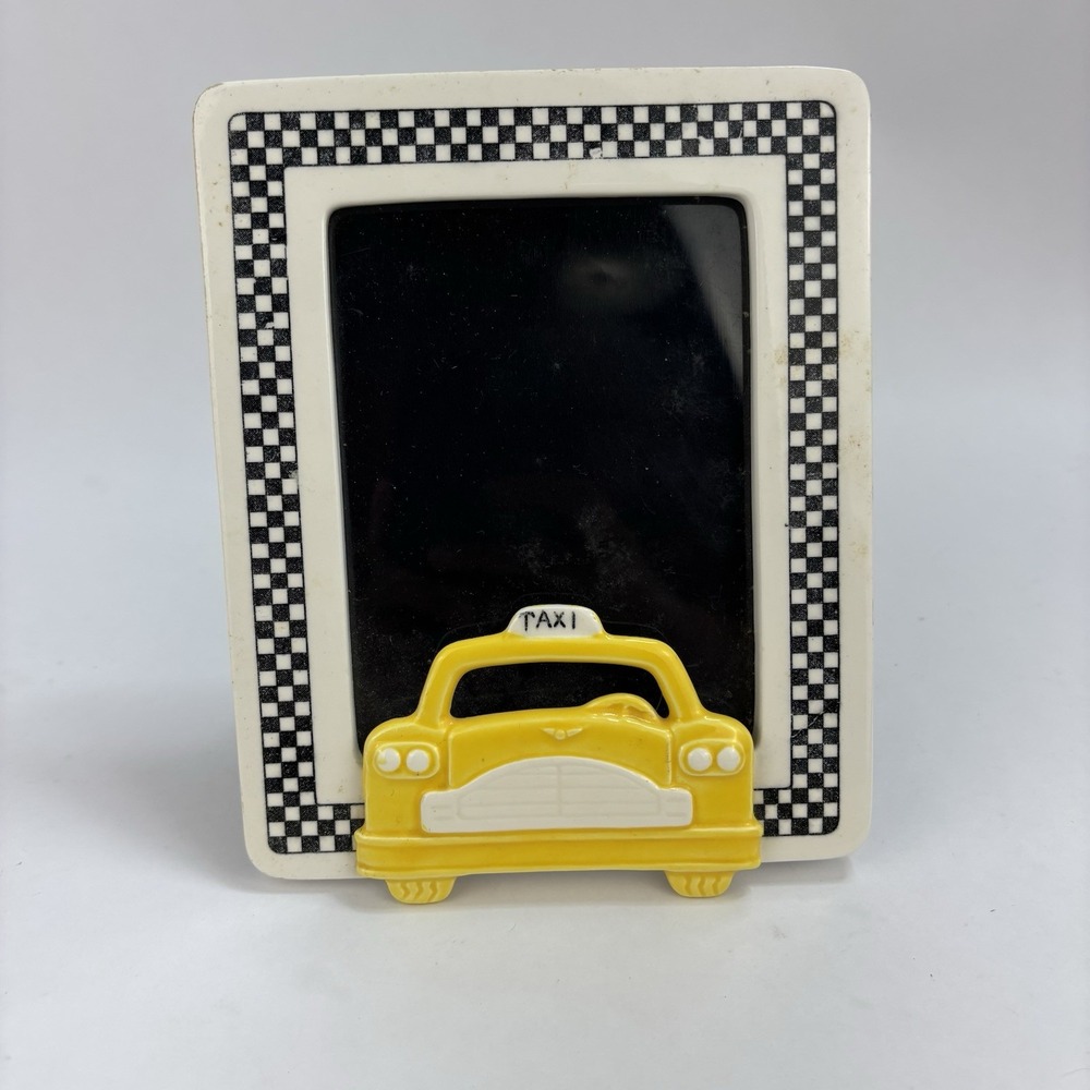 Vintage 70s/80s Vandor Imports Taxi Cab Checkered Novelty Picture Frame
